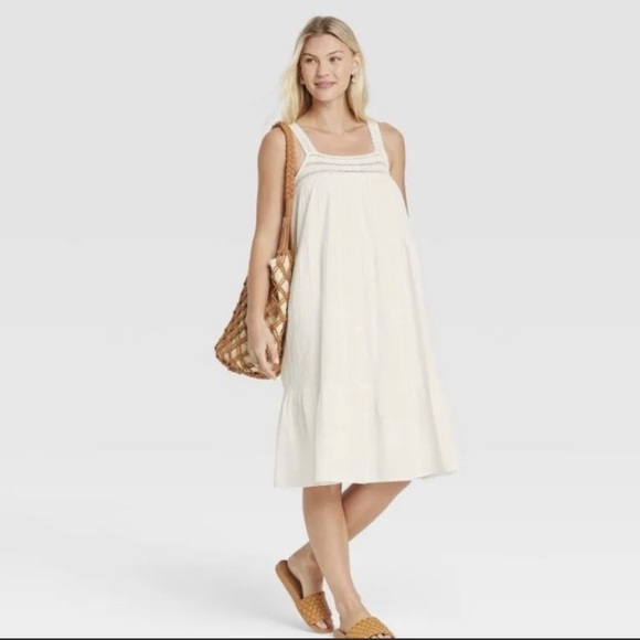 Universal Thread Dresses & Skirts - Women’s Sleeveless Crochet Trim Sundress Universal Thread White